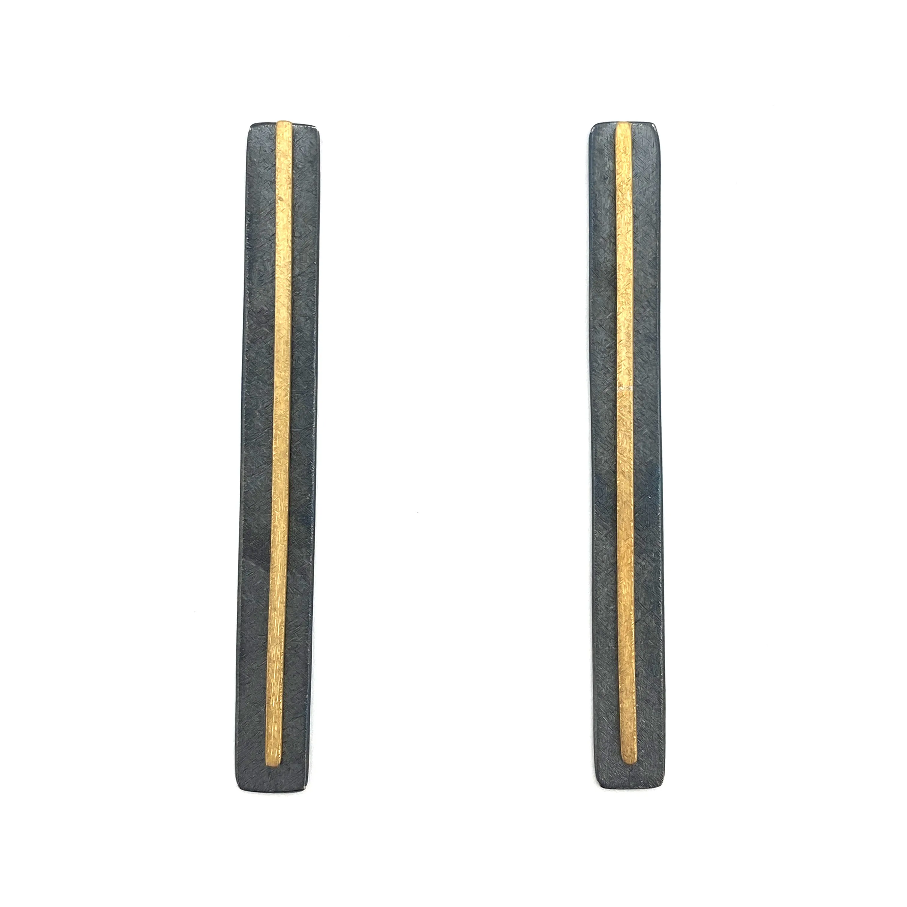 Black and Gold Column Earrings