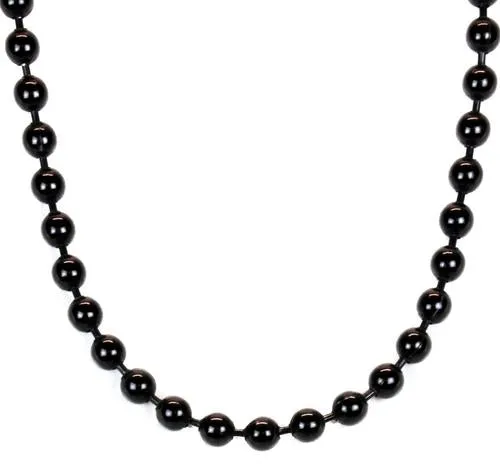 Black colored ball chain choker style necklace