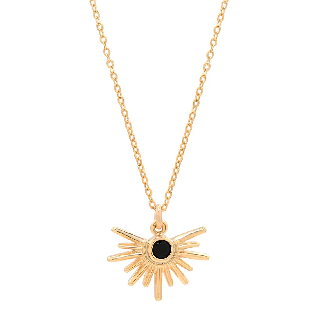 Black CZ Starburst Necklace