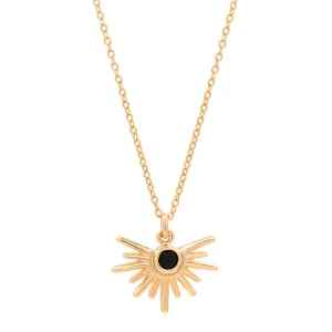 Black CZ Starburst Necklace