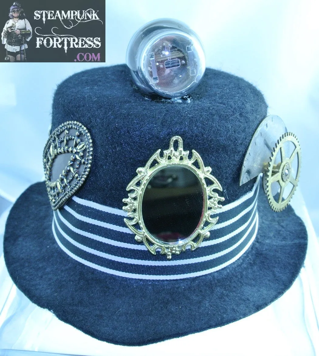 BLACK GOLD MIRROR RAISED WATCH CLOCK AUTHENTIC GEAR DIAL FACE MOTHER OF PEARL CIRCLE FILIGREE DROP GOLD COIN BRASS XL GEAR BICYCLE BRASS XL CIRCLE BROWN STUDDED BUCKLE ROCKET XL TOP LARGE TOP HAT STARR WILDE STEAMPUNK FORTRESS