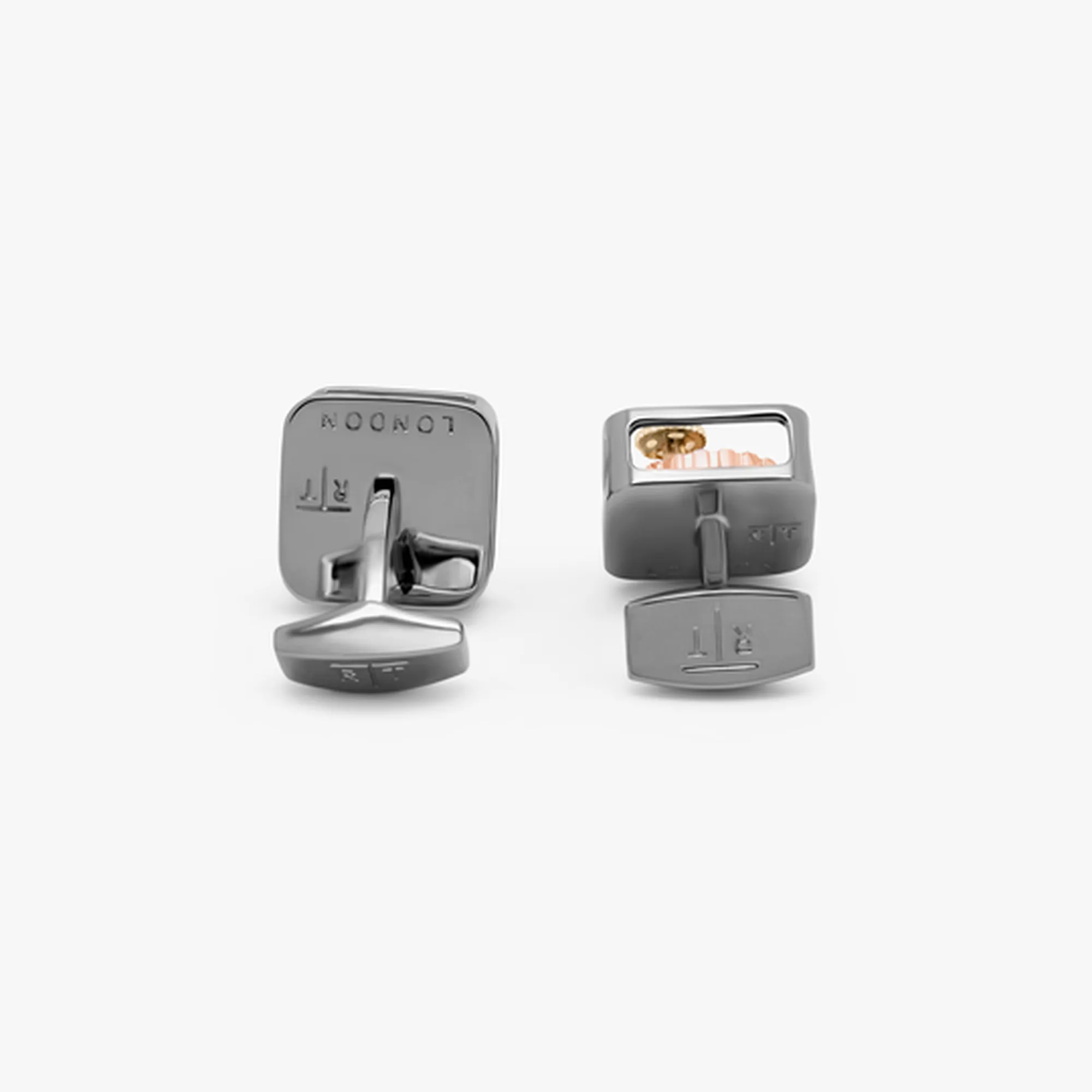 Black Gunmetal Plated Square Gear Cufflinks