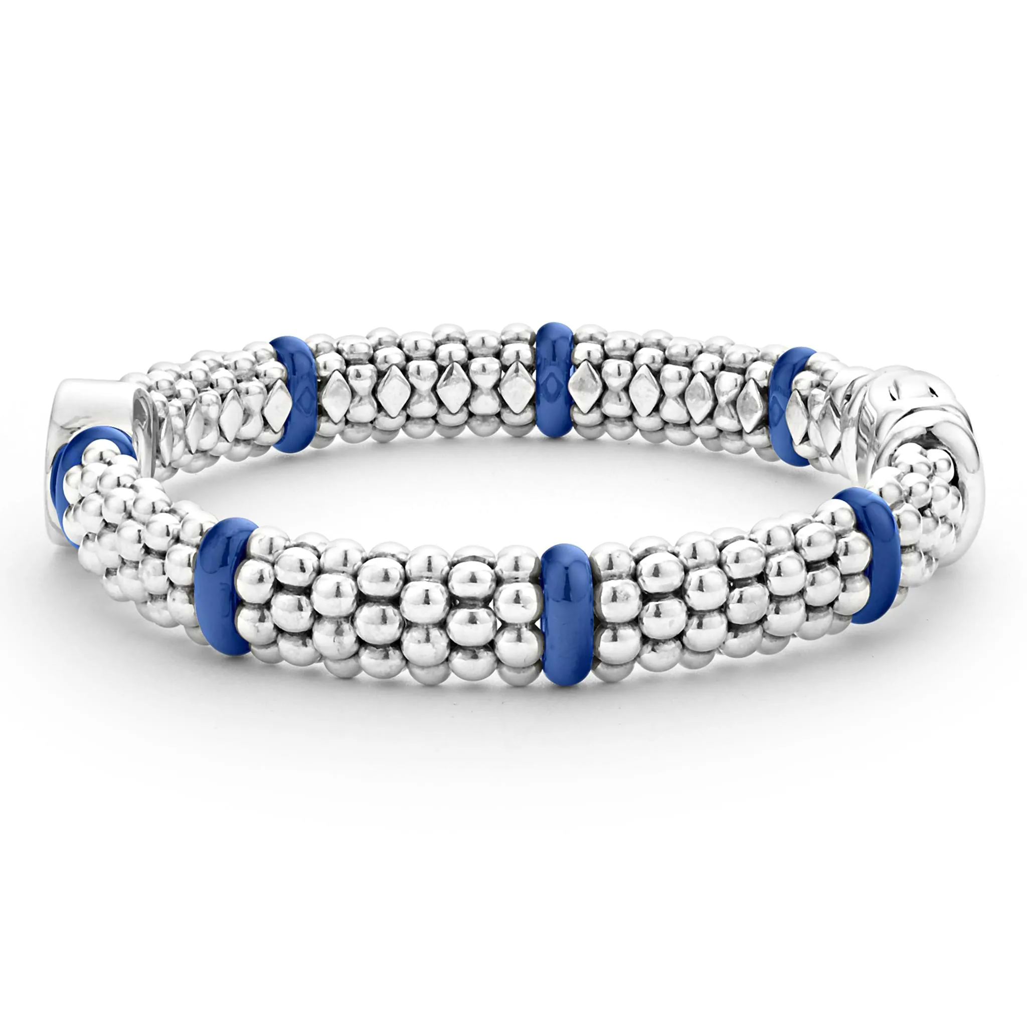 Blue Caviar Ultramarine Ceramic and Diamond Circle Bracelet | 9mm