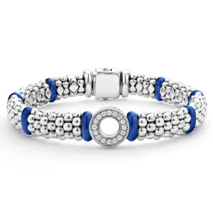 Blue Caviar Ultramarine Ceramic and Diamond Circle Bracelet | 9mm