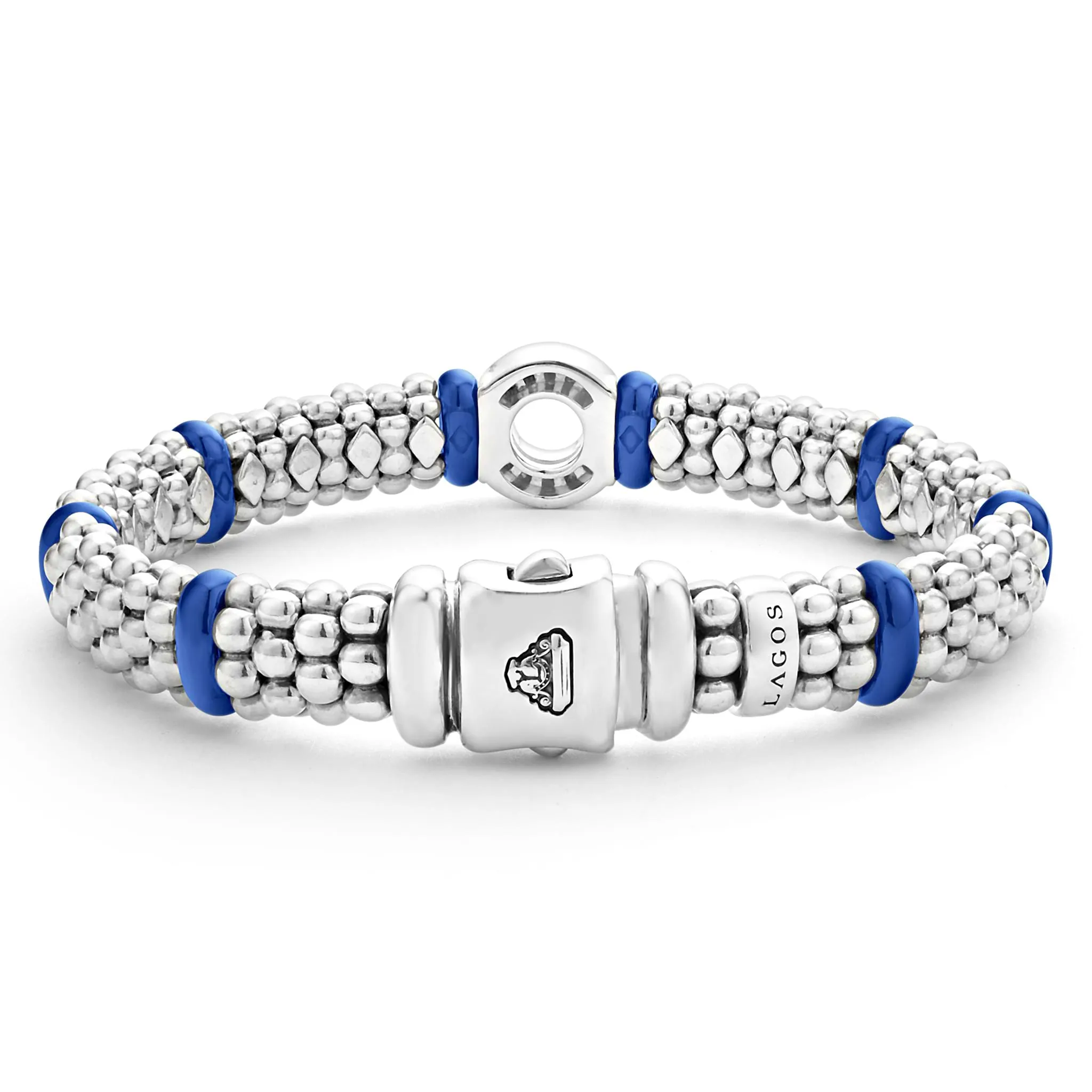 Blue Caviar Ultramarine Ceramic and Diamond Circle Bracelet | 9mm