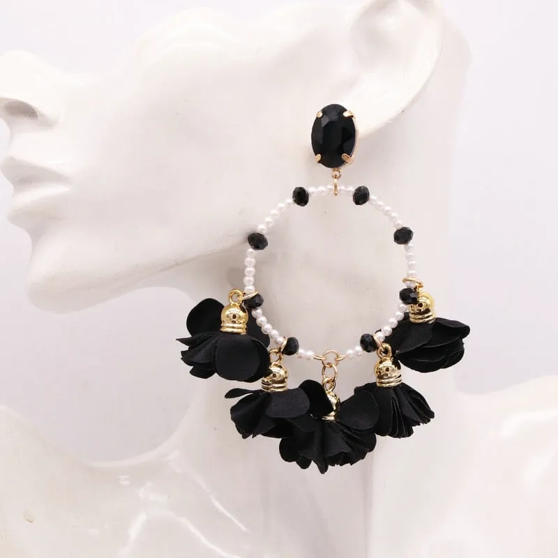 Bohemia Big Pendant Earrings Beautiful For Women Flower Tassel Earrings Wedding Earrings Statement Female Jewelry 2023 Bijoux