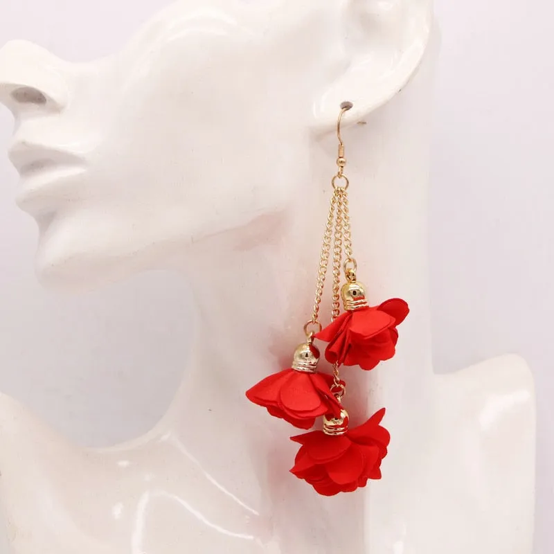 Bohemia Big Pendant Earrings Beautiful For Women Flower Tassel Earrings Wedding Earrings Statement Female Jewelry 2023 Bijoux
