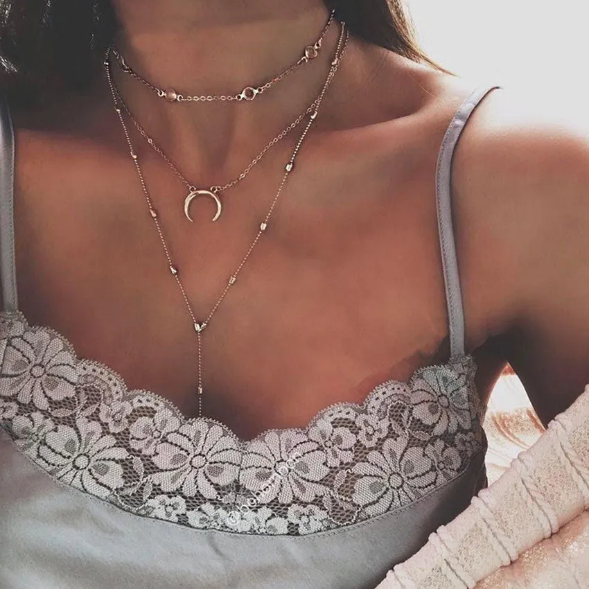 Boho Moon Choker Necklace