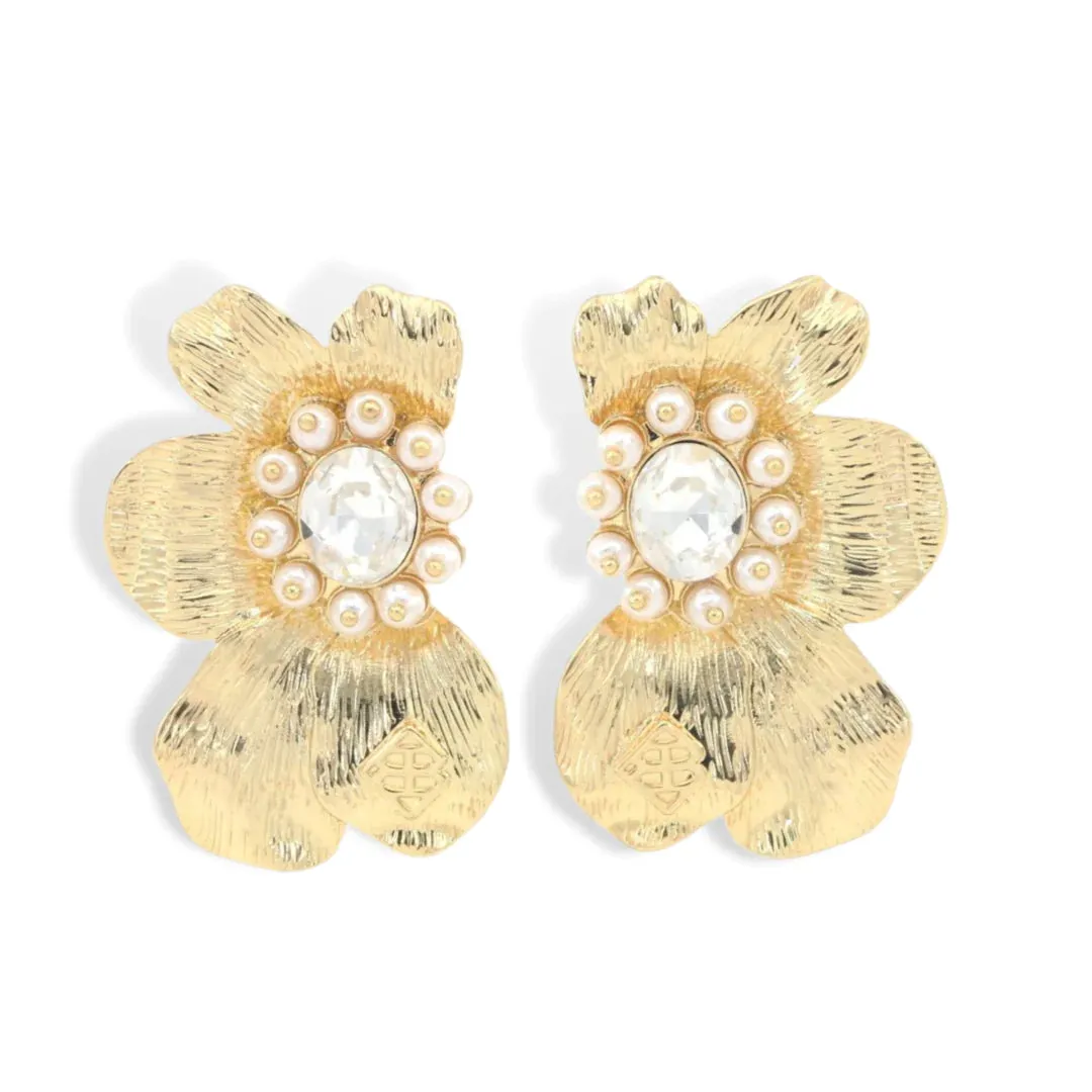 brianna cannon: golden bloom statement earrings