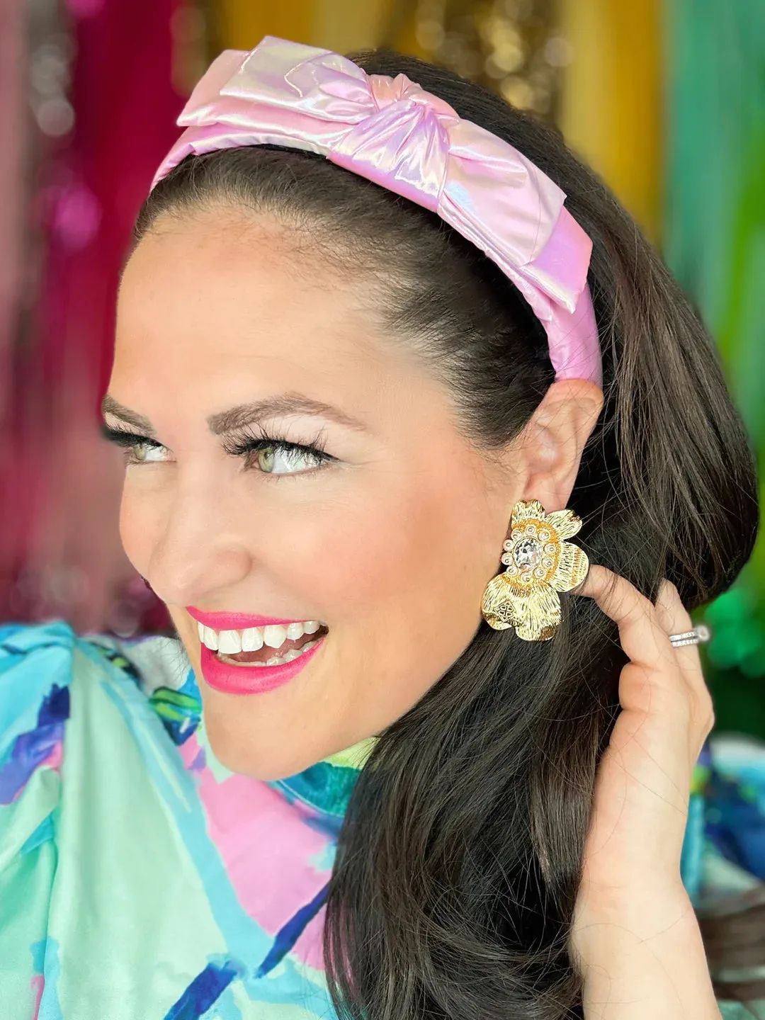brianna cannon: golden bloom statement earrings