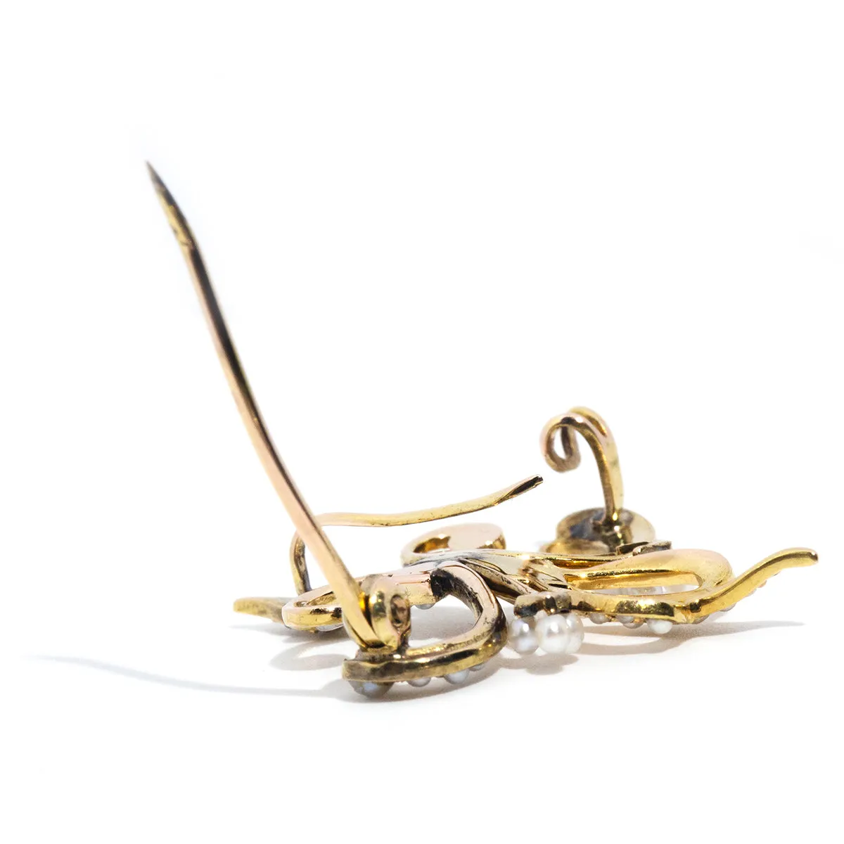 Camille Circa 1880s Antique Seed Pearl Brooch
