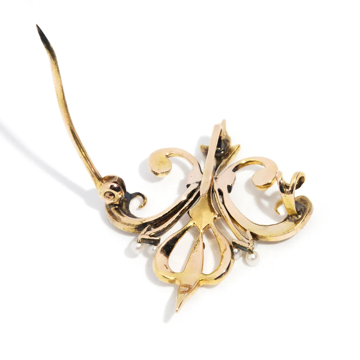 Camille Circa 1880s Antique Seed Pearl Brooch