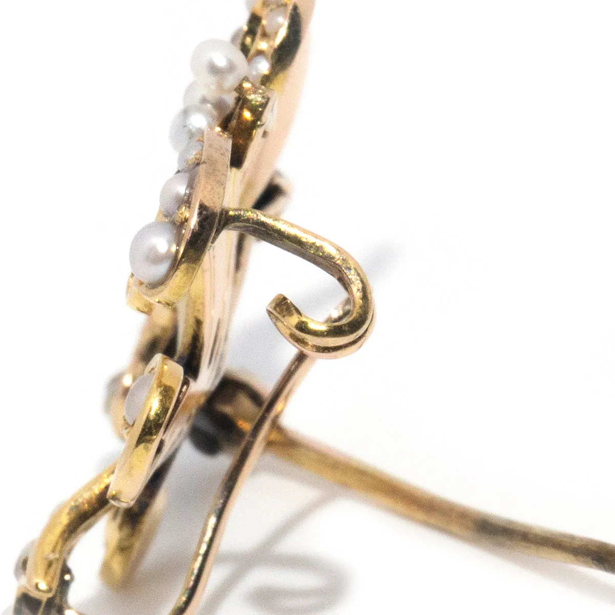 Camille Circa 1880s Antique Seed Pearl Brooch