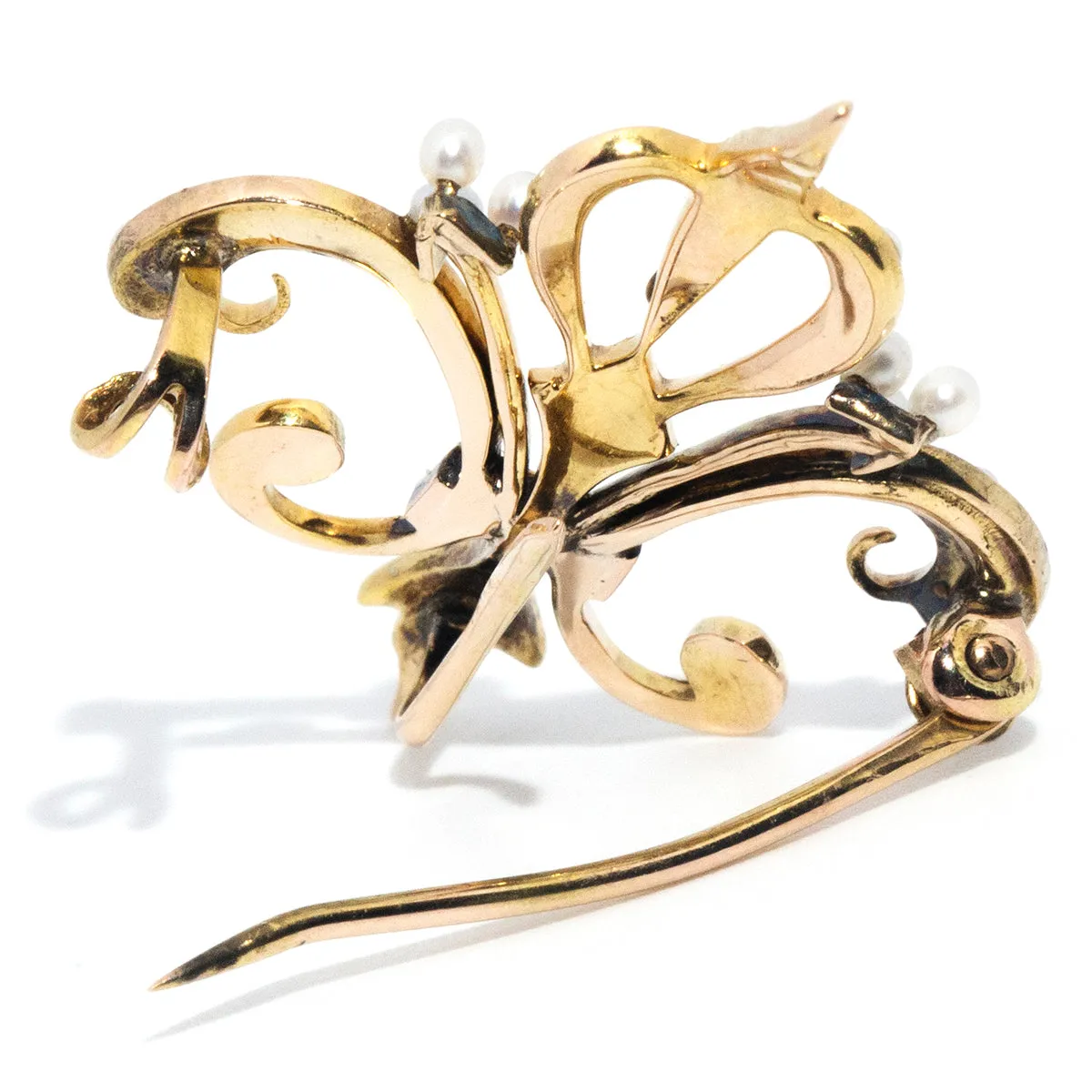 Camille Circa 1880s Antique Seed Pearl Brooch