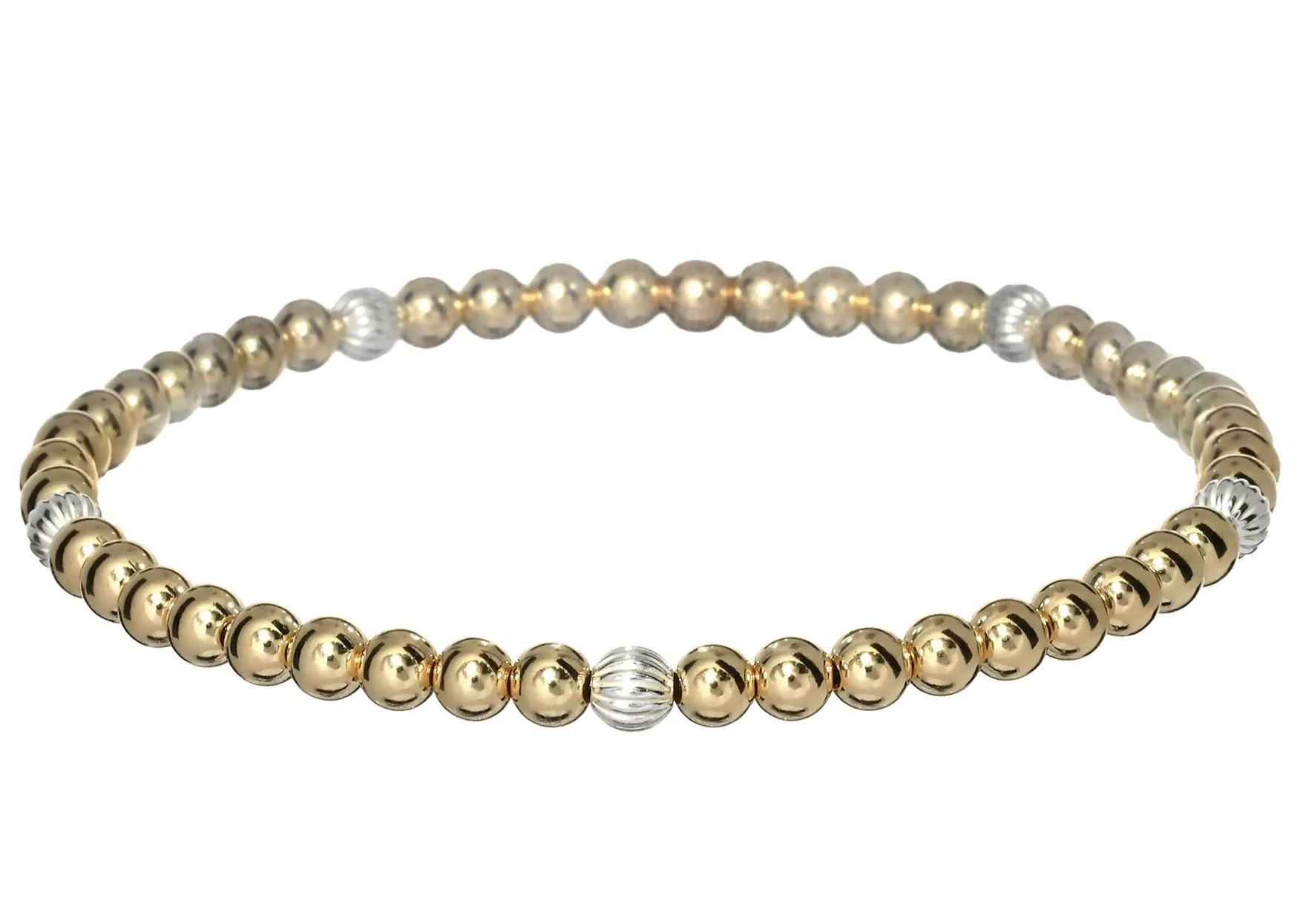 CARLY 2-Tone | Stretchy Anti-tarnish Gold/Silver Stackable Bracelet