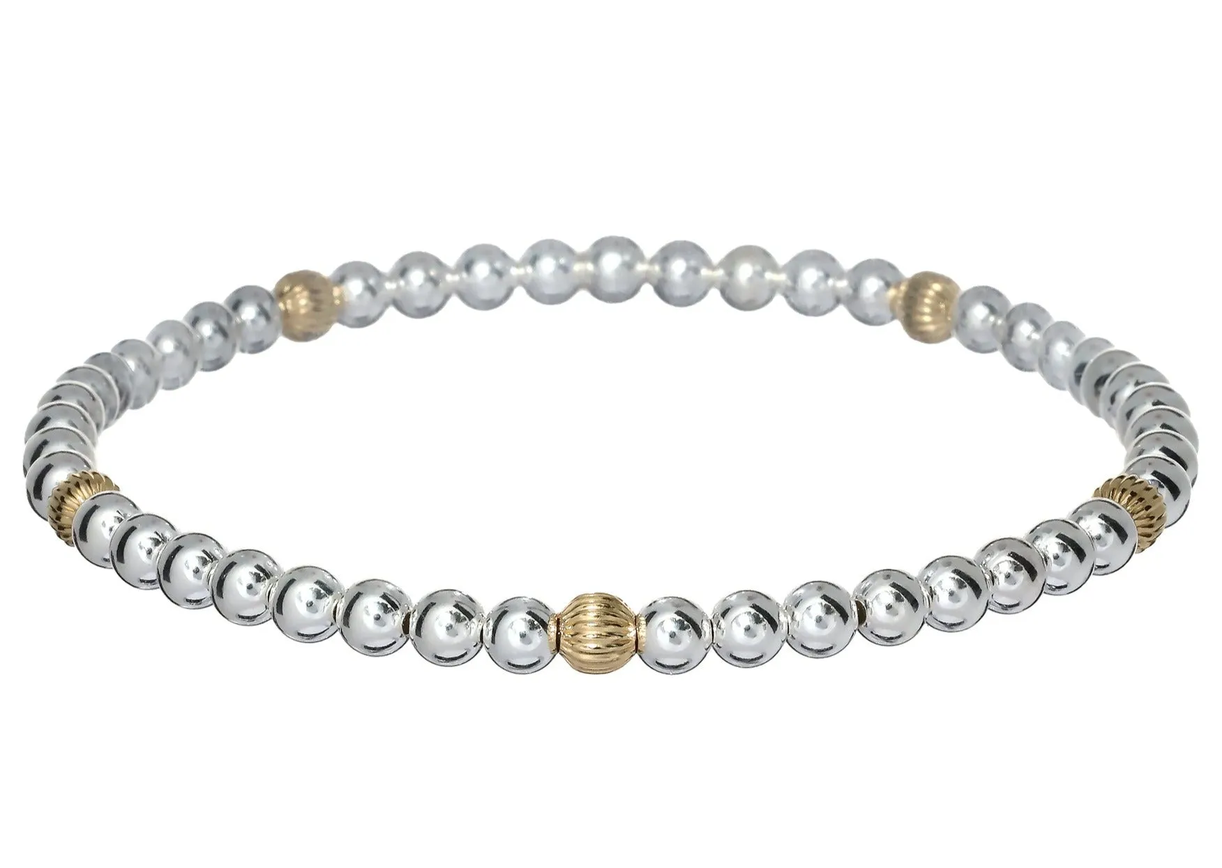 CARLY 2-Tone | Stretchy Anti-tarnish Gold/Silver Stackable Bracelet