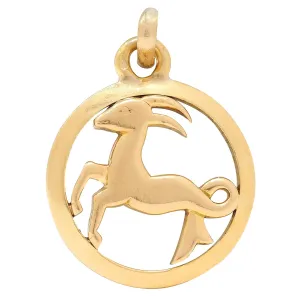 Cartier French 18 Karat Yellow Gold Capricorn Vintage Zodiac Charm Pendant