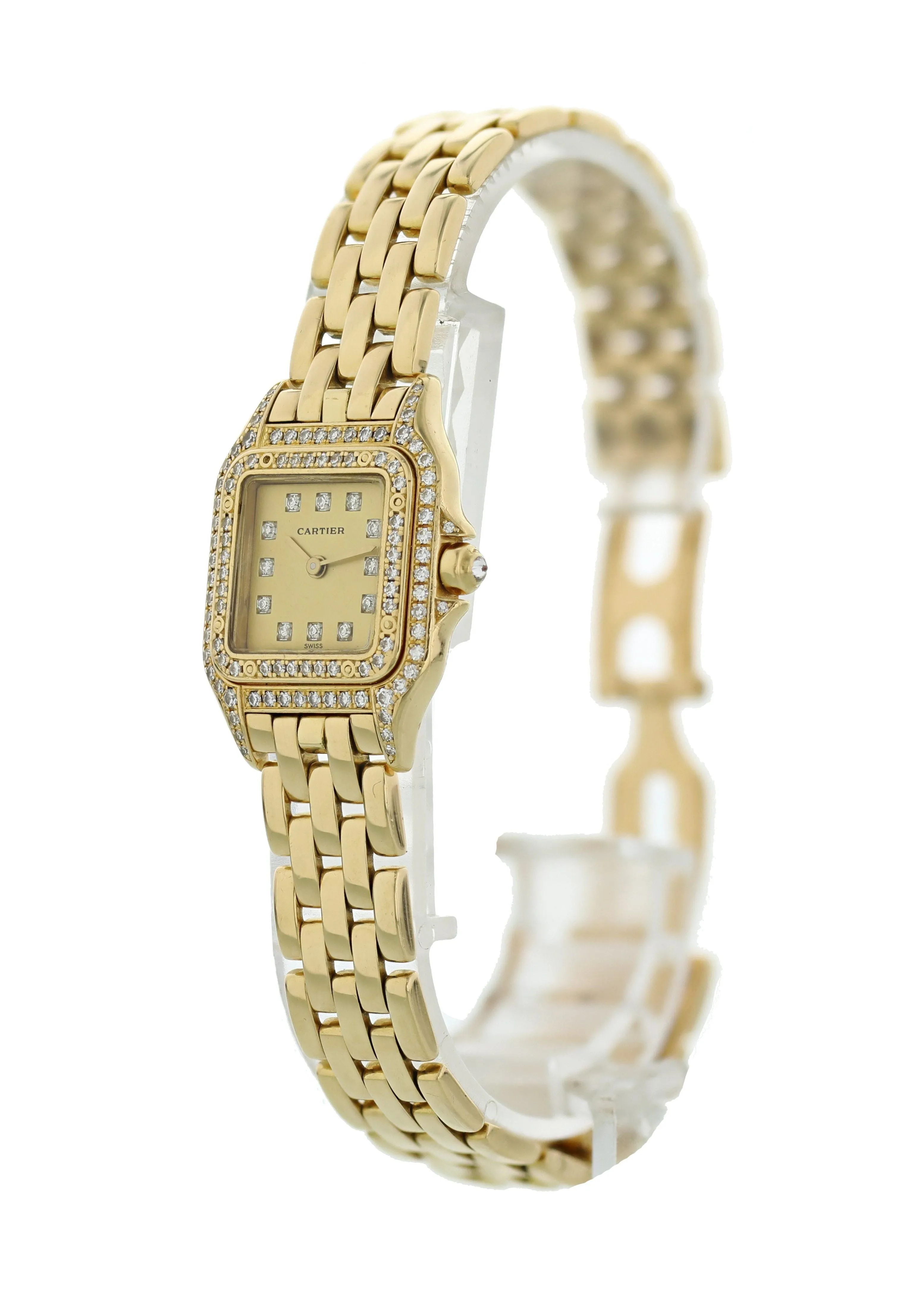 Cartier Panthere 1280 2 18K Yellow Gold Ladies Diamond Watch