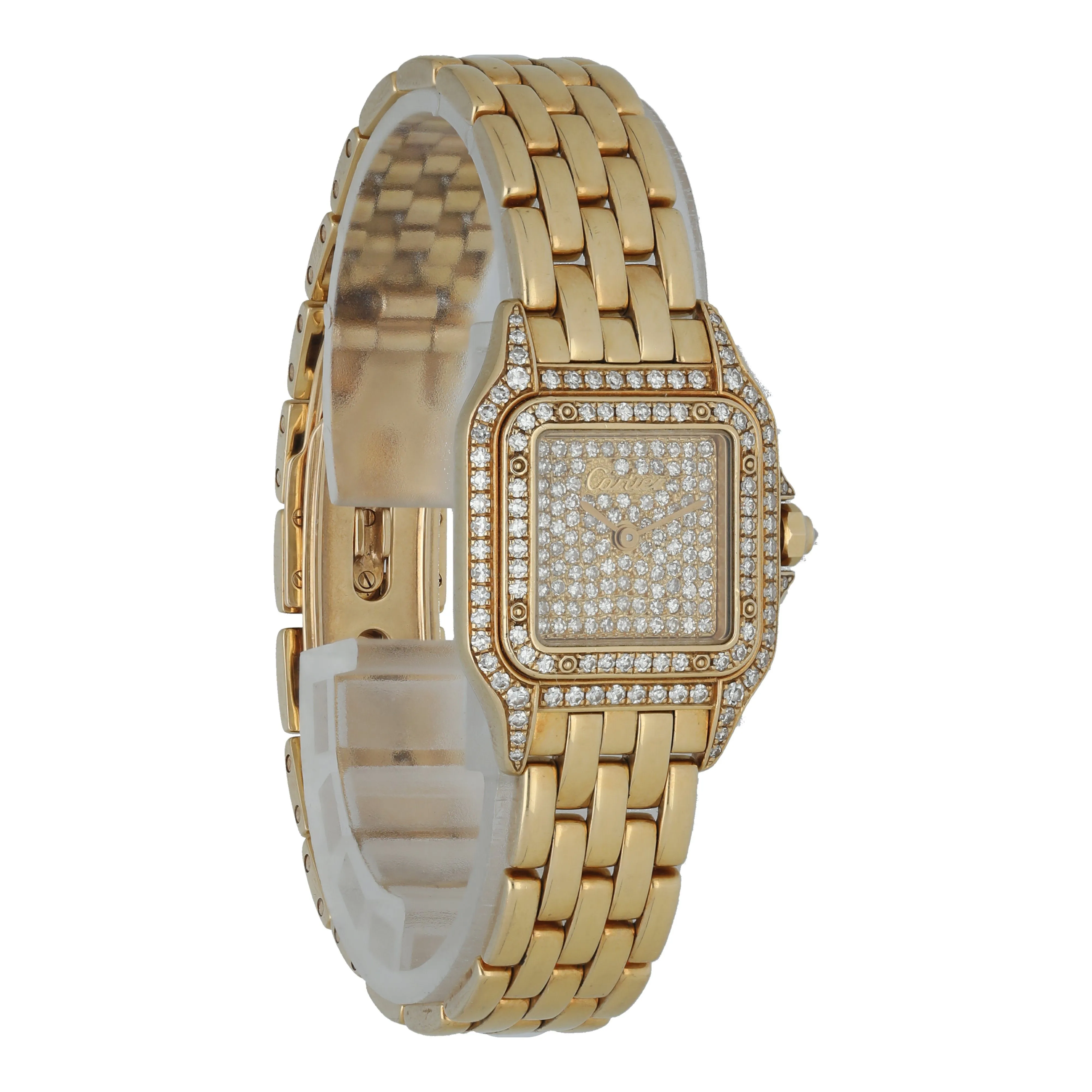 Cartier Panthere 1280 2 Yellow Gold Ladies Diamond Watch