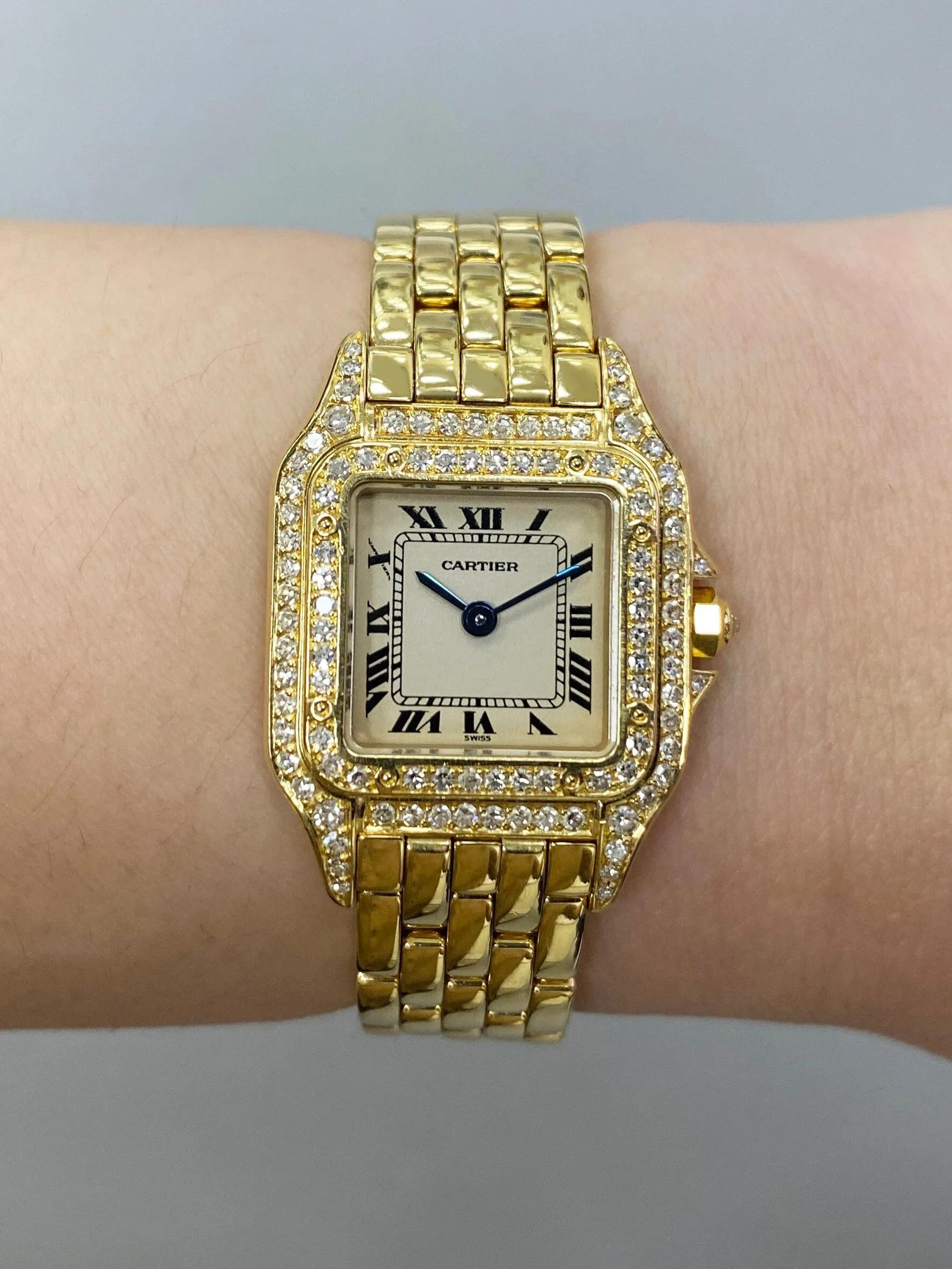 Cartier Panthere WF3070B9 18K Yellow Gold Diamonds Ladies Watch