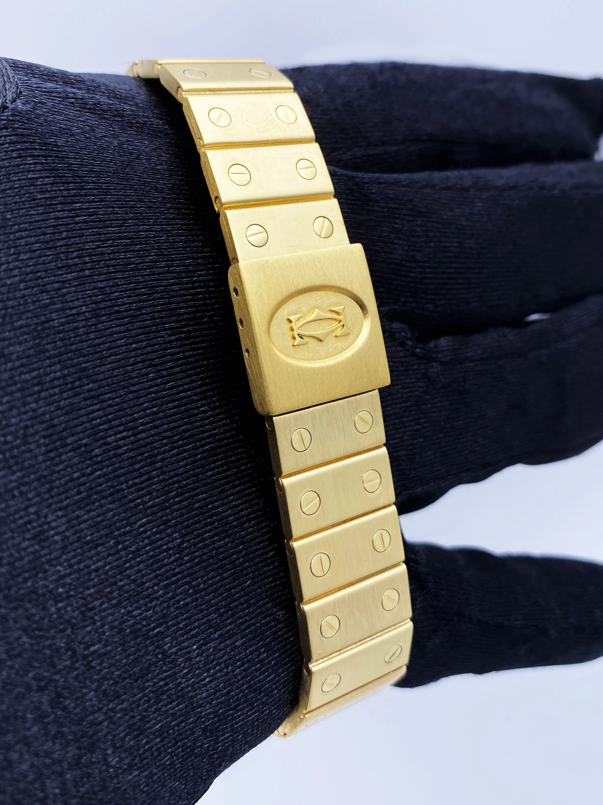 Cartier Santos 18K Yellow Gold Mens Watch