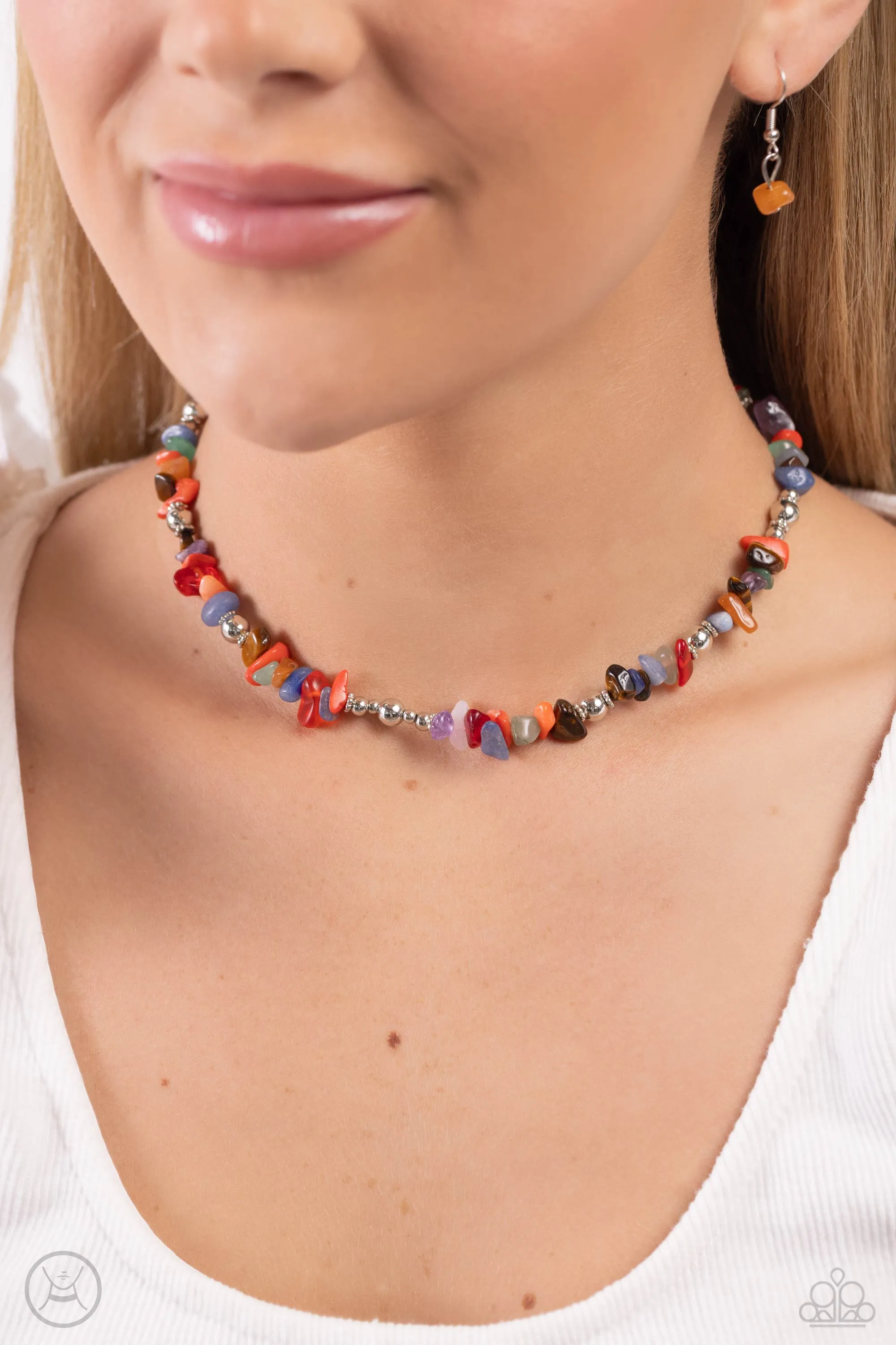 Carved Confidence - Multi (Choker) Necklace