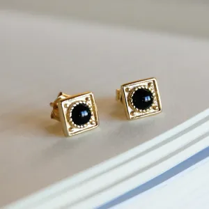 Catalina 18k Gold Earrings - Onyx