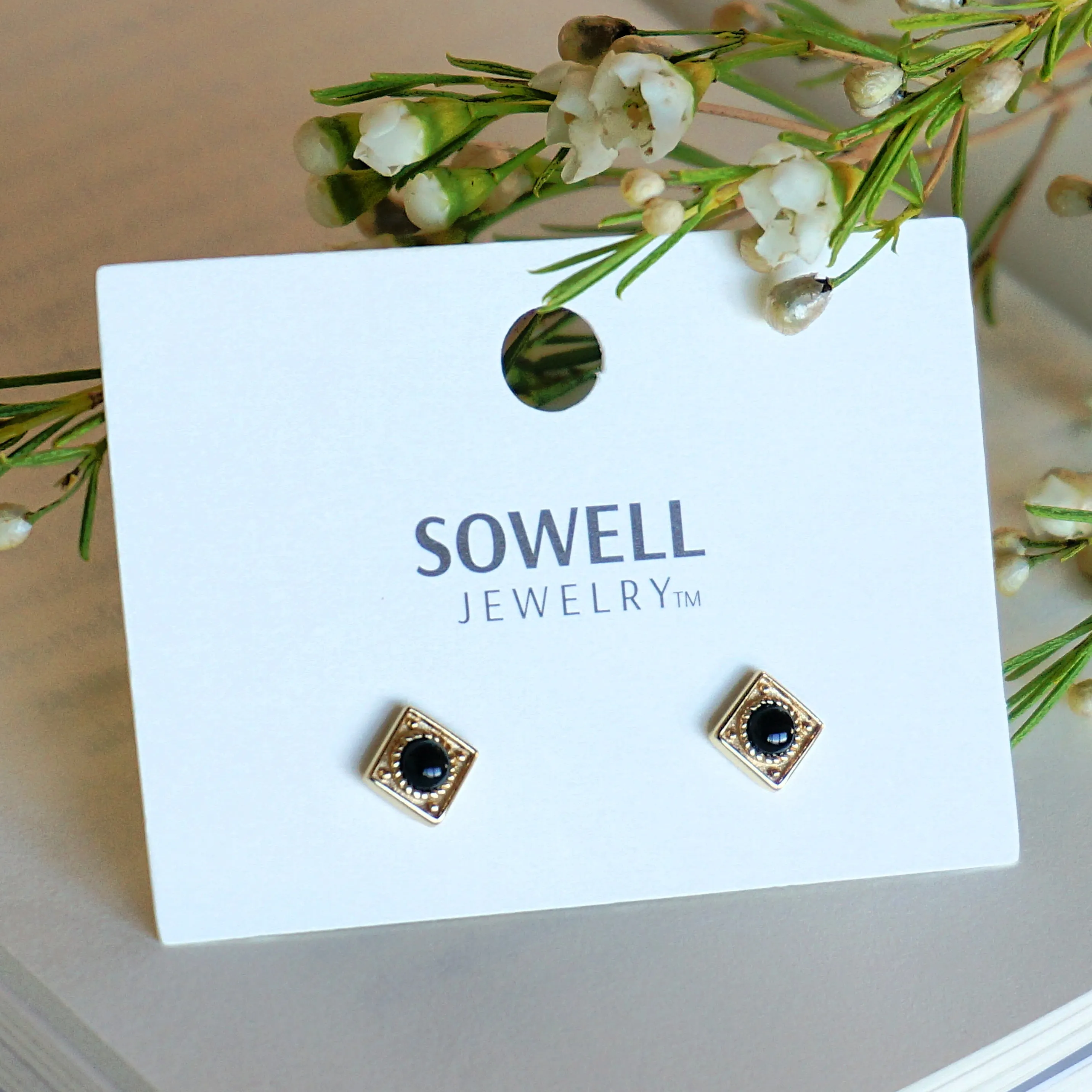 Catalina 18k Gold Earrings - Onyx