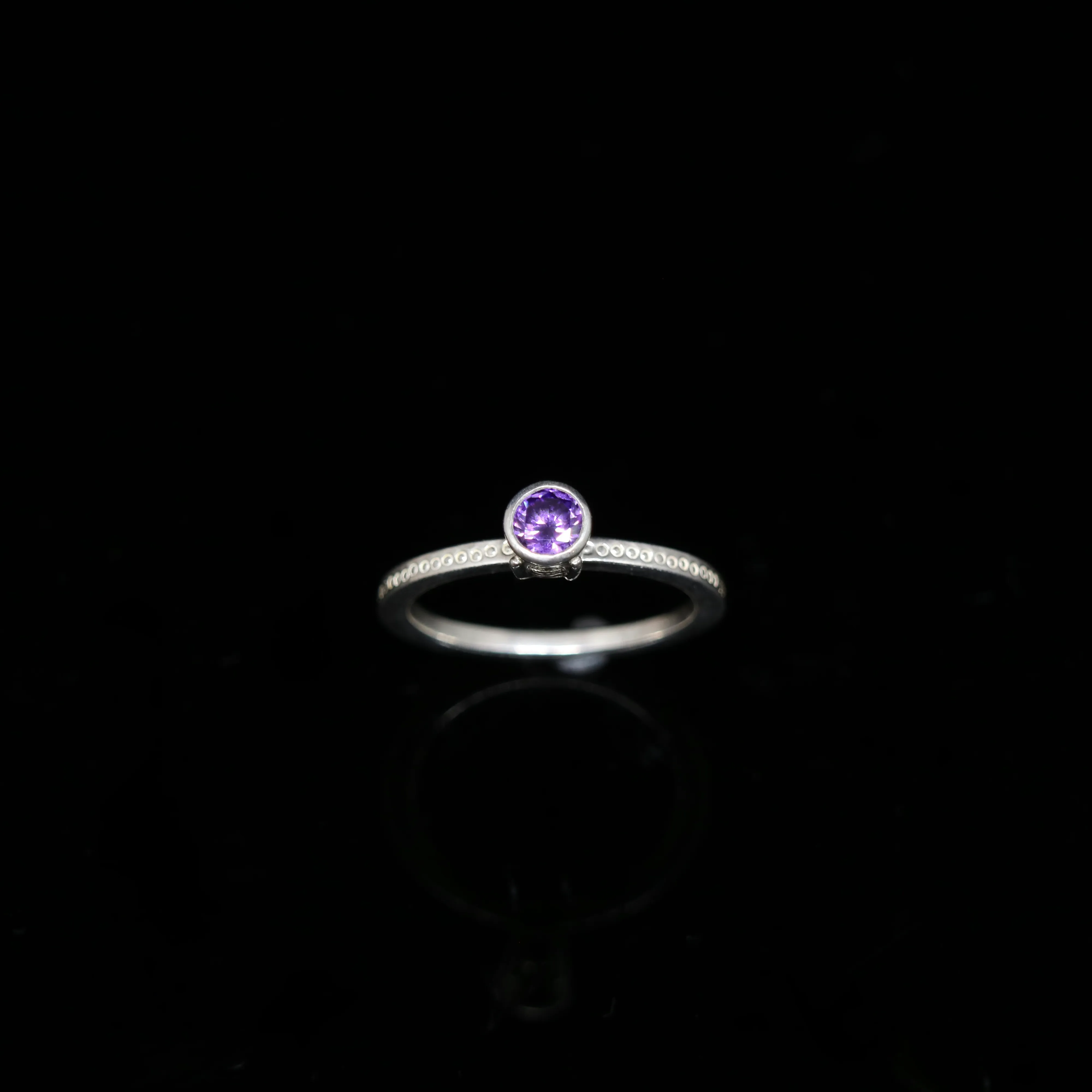 Celts & Kings Ring - 3mm Round Stone - Silver