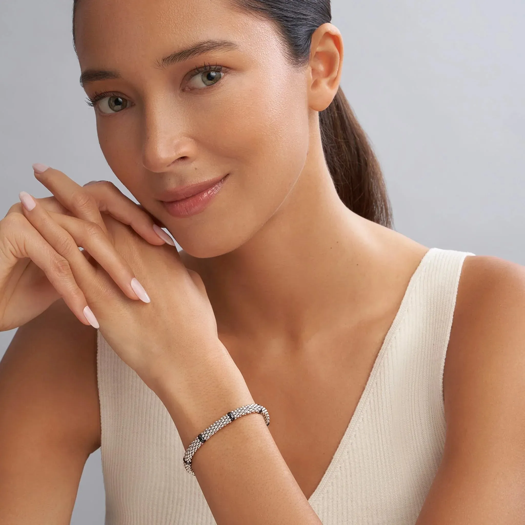 Ceramic Station Caviar Bracelet | 6mm