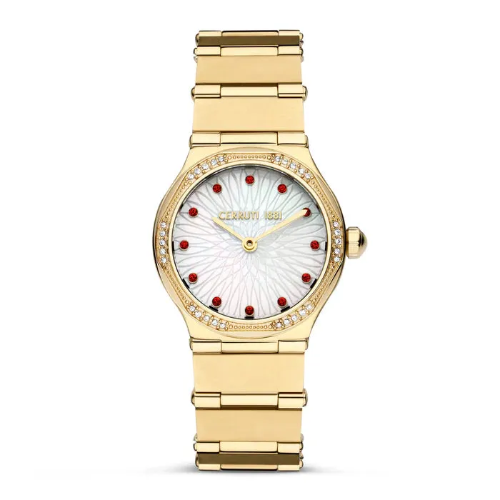 Cerruti 1881 Rendinara Ladies White MOP Gold Stainless Steel Watch