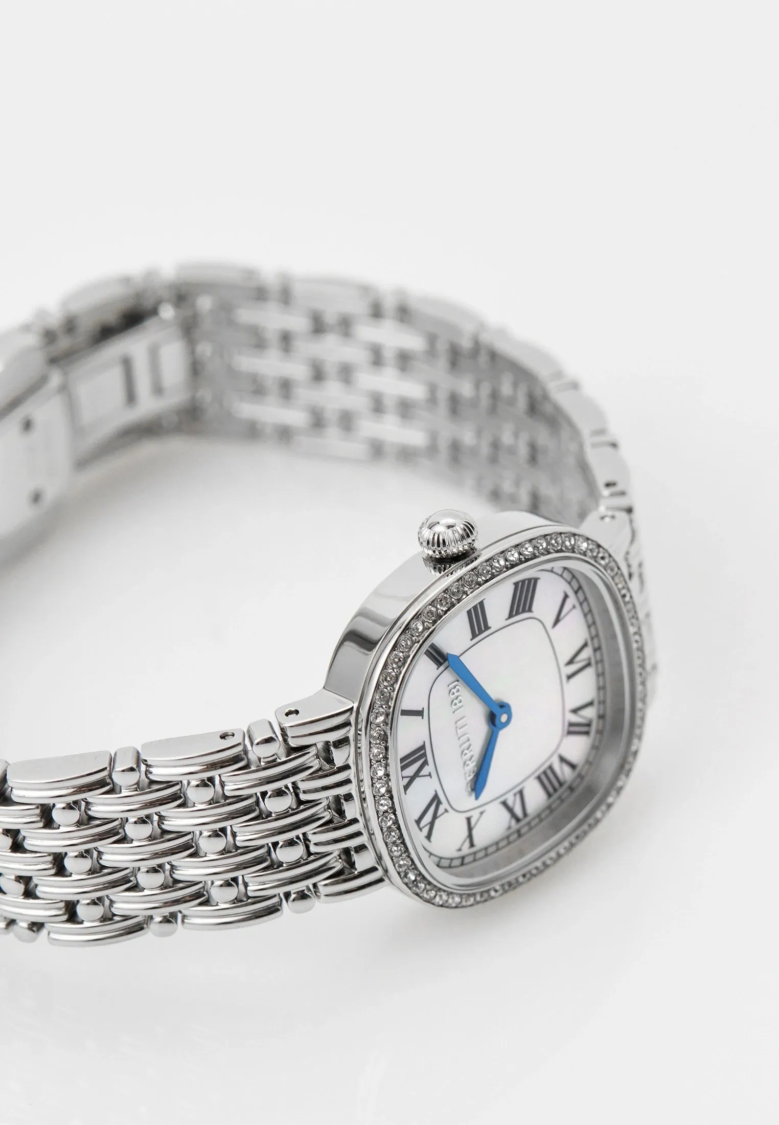 Cerruti Gresta Ladies White Mother-of-Pearl Dial Stainless Steel Watch