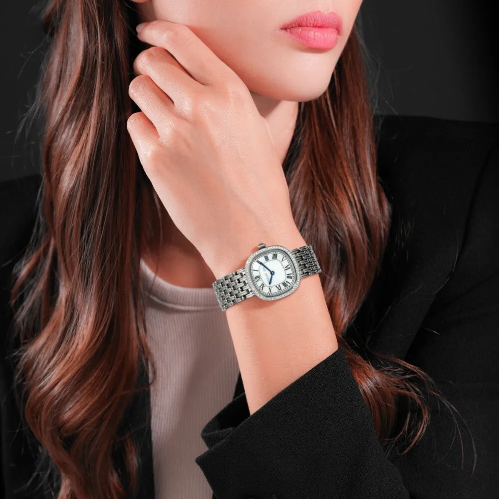 Cerruti Gresta Ladies White Mother-of-Pearl Dial Stainless Steel Watch