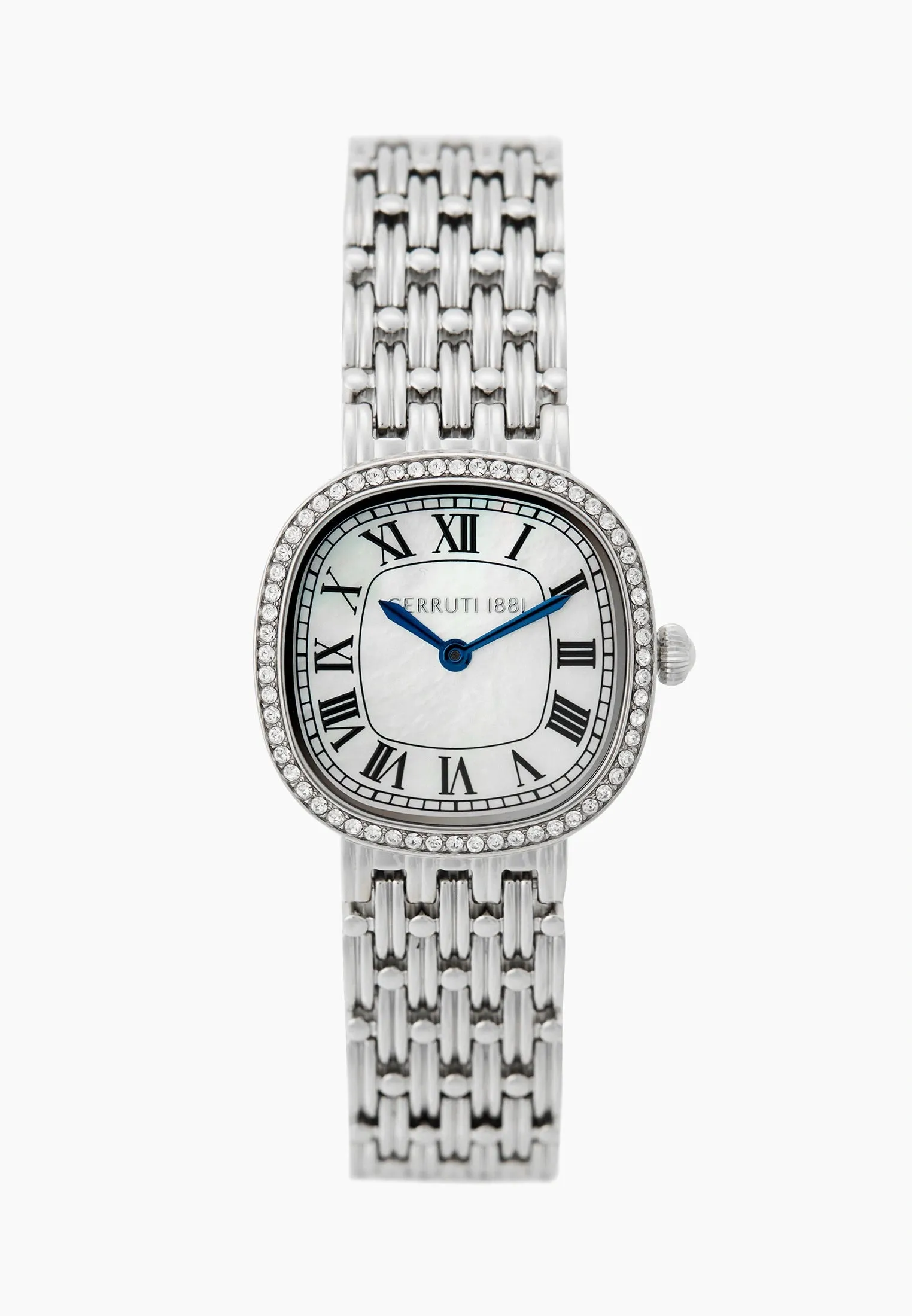 Cerruti Gresta Ladies White Mother-of-Pearl Dial Stainless Steel Watch