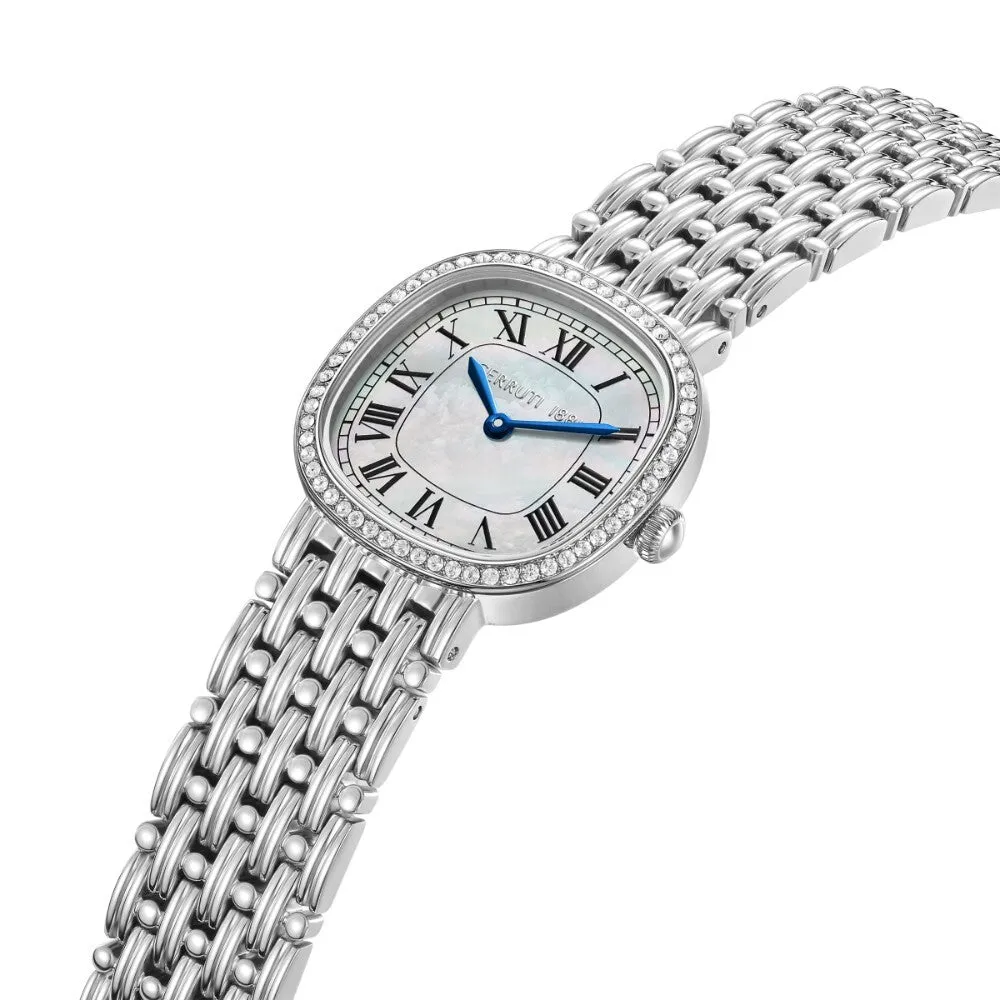 Cerruti Gresta Ladies White Mother-of-Pearl Dial Stainless Steel Watch
