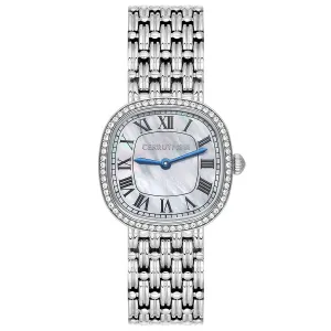 Cerruti Gresta Ladies White Mother-of-Pearl Dial Stainless Steel Watch