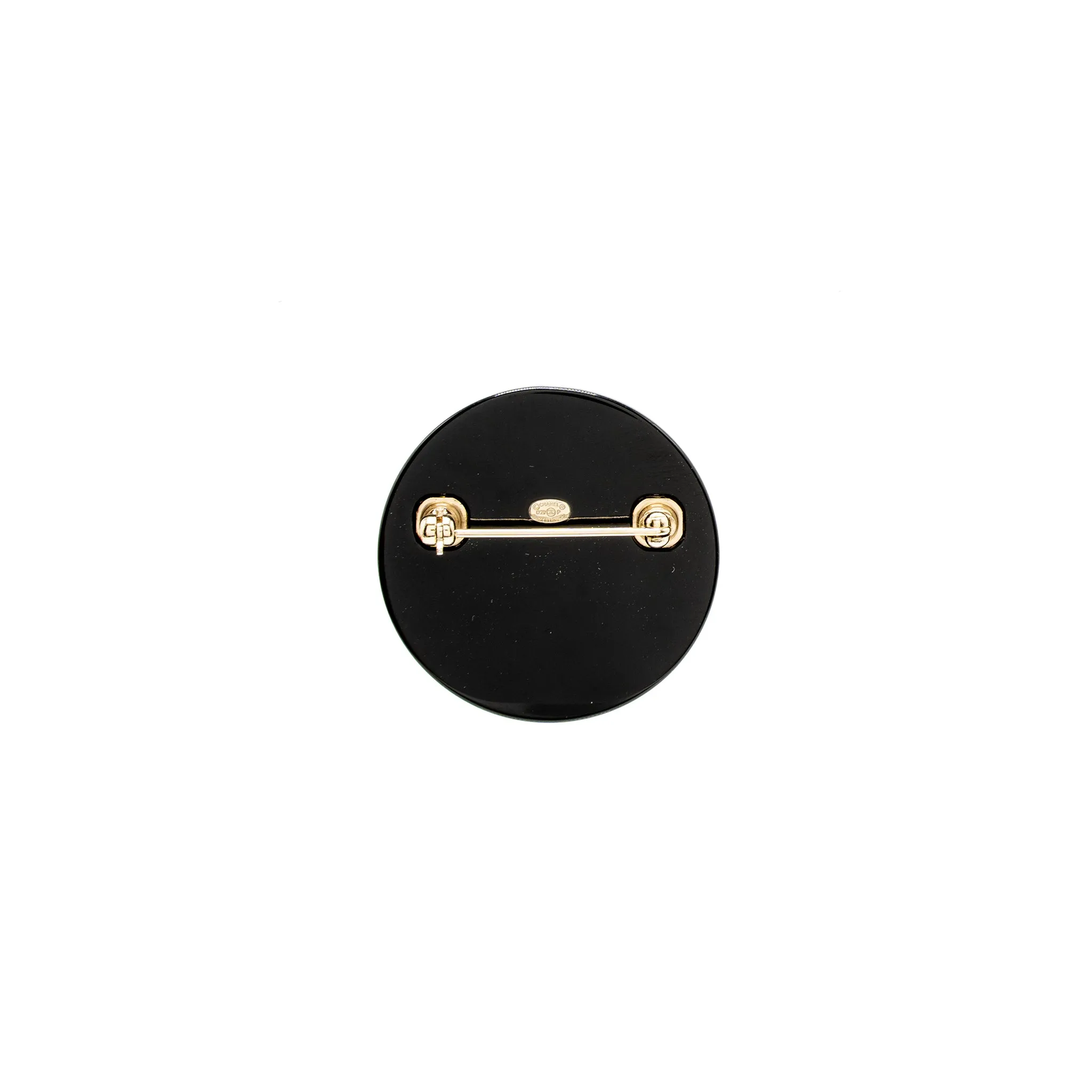 Chanel Round Letter/CC Logo Brooch Multicolour Light Gold Tone