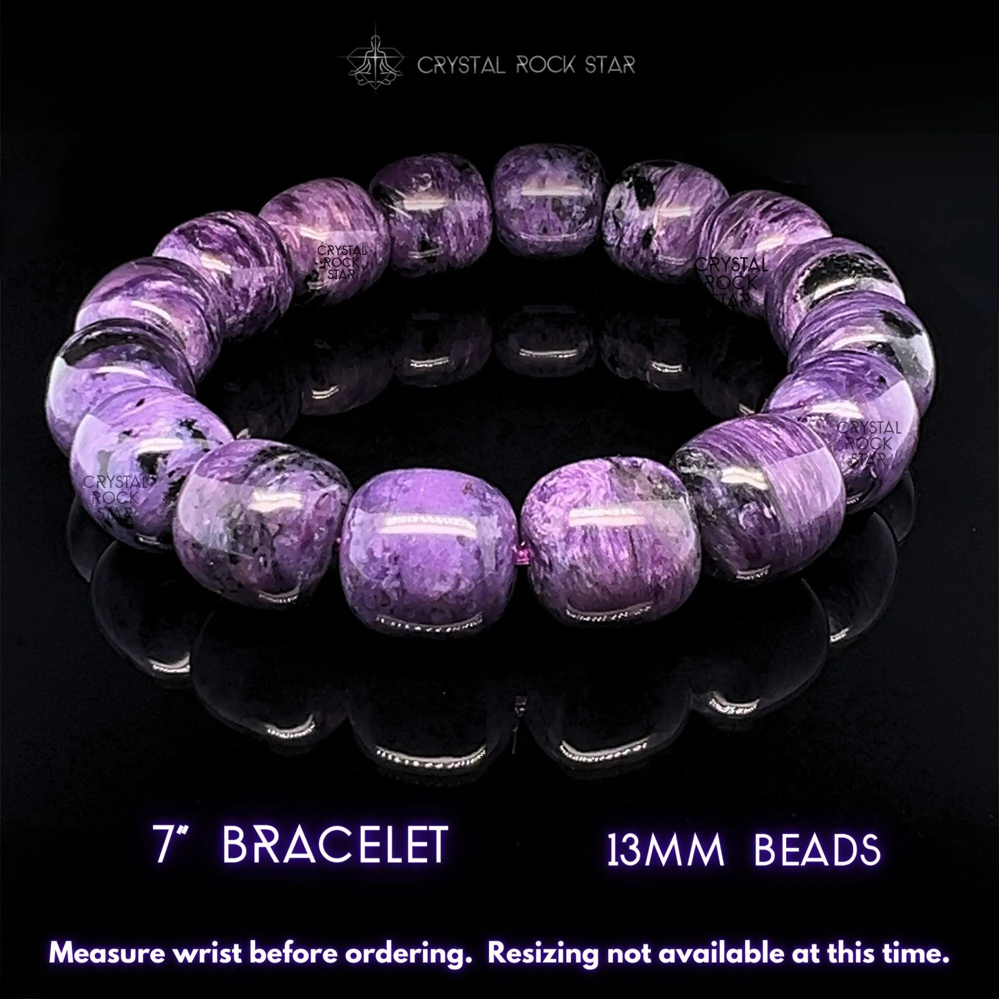 Charoite Power Bracelet 13mm Barrel Beads