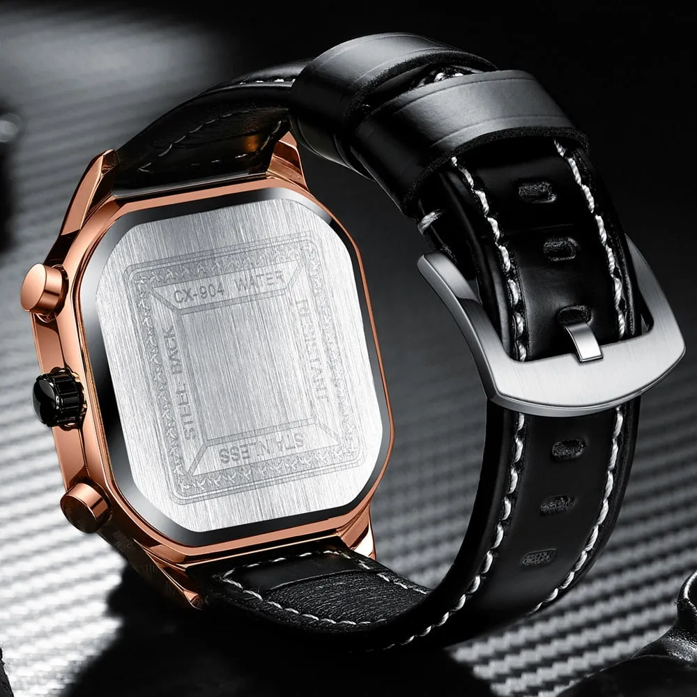 CHENXI Classic Mens Watches Top Luxury Brand Square Dial Date Quartz Wrist Watch Men Waterproof Sport Clock Chronograph