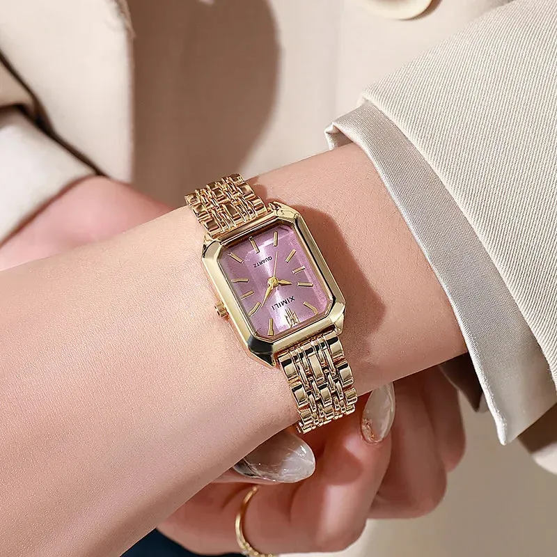 Chloe | Stainless steel square quartz watch
