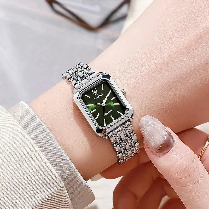 Chloe | Stainless steel square quartz watch