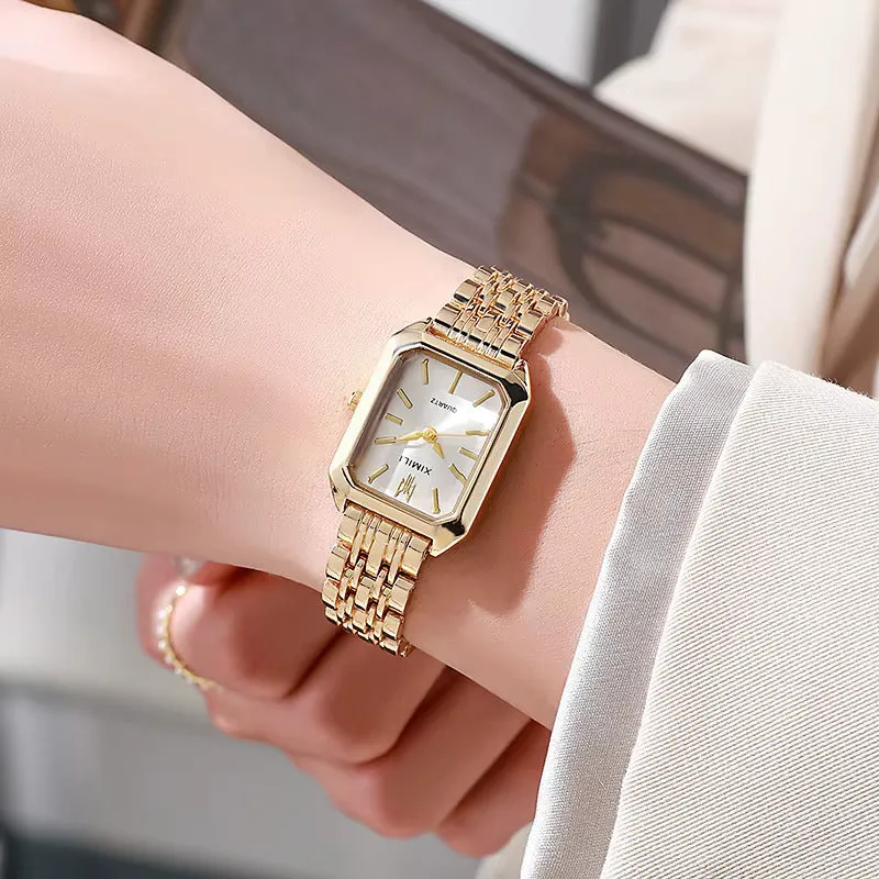 Chloe | Stainless steel square quartz watch