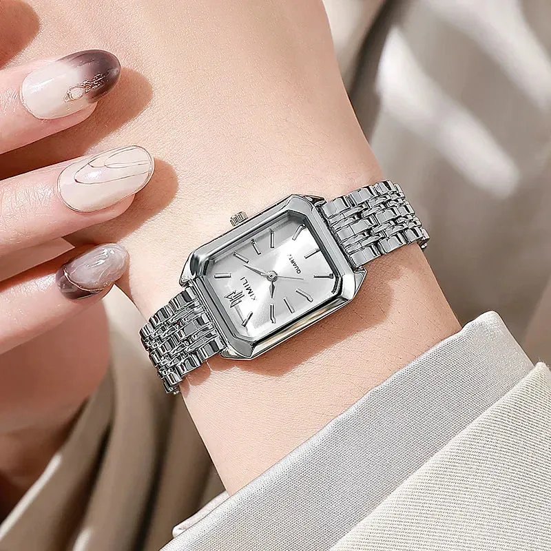 Chloe | Stainless steel square quartz watch
