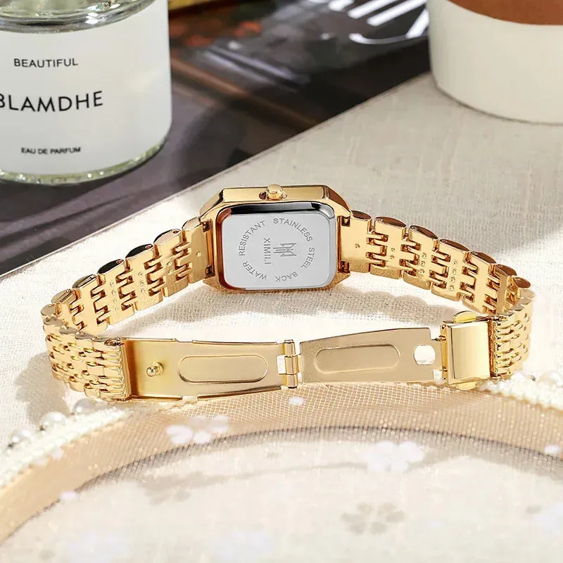 Chloe | Stainless steel square quartz watch