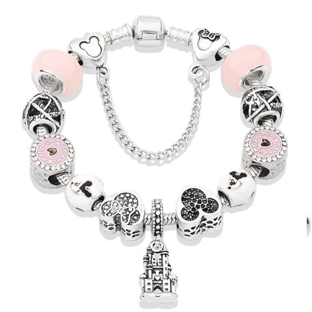Classic Red Crystal Minnie Pendant Bracelet