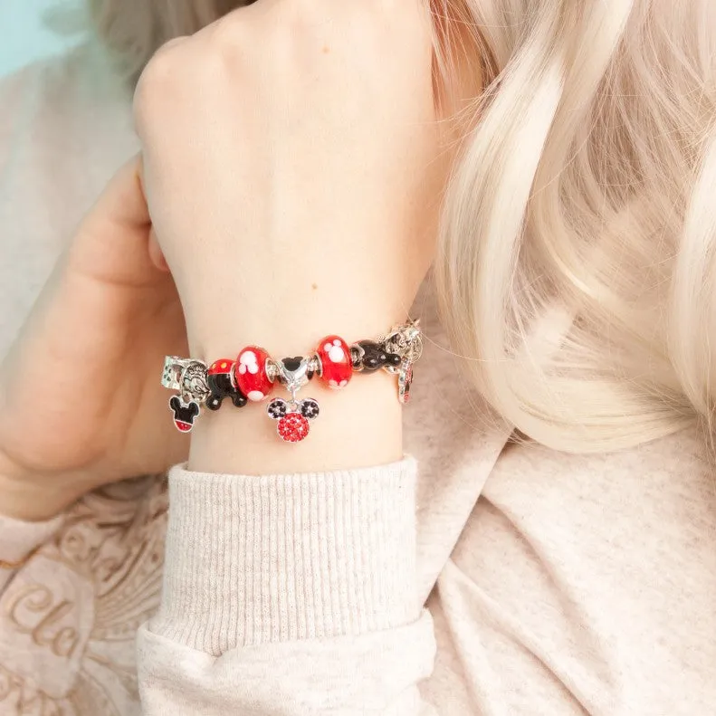 Classic Red Crystal Minnie Pendant Bracelet