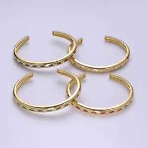 Clearance Pricing BLOWOUT Dainty Gold Color Cz Cuff Bracelet Minimalist Bangle For Stacking Jewelry WA-298 to WA-301 WA-430