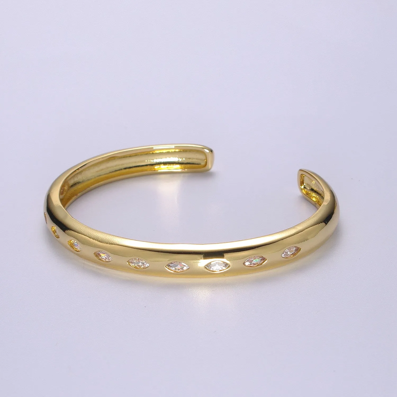 Clearance Pricing BLOWOUT Dainty Gold Color Cz Cuff Bracelet Minimalist Bangle For Stacking Jewelry WA-298 to WA-301 WA-430