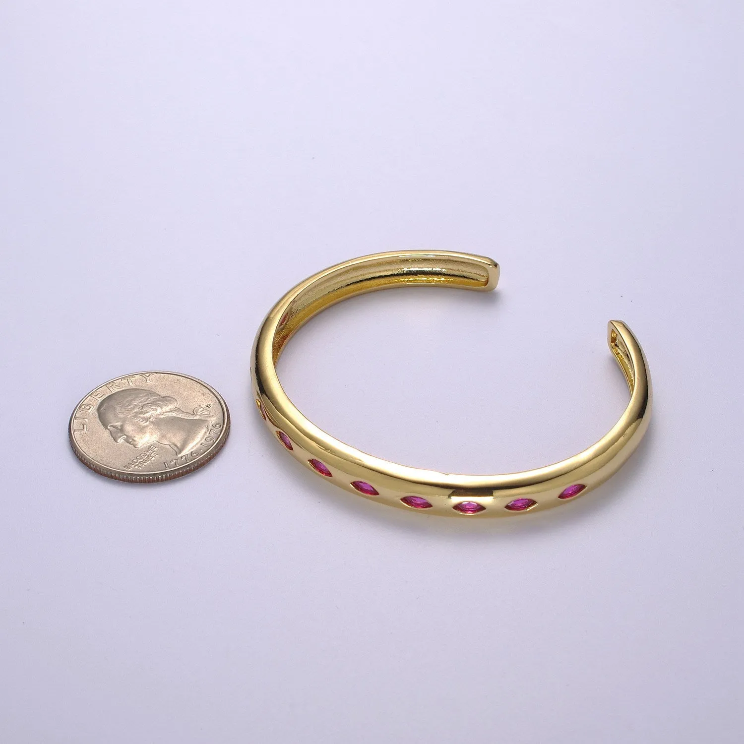 Clearance Pricing BLOWOUT Dainty Gold Color Cz Cuff Bracelet Minimalist Bangle For Stacking Jewelry WA-298 to WA-301 WA-430
