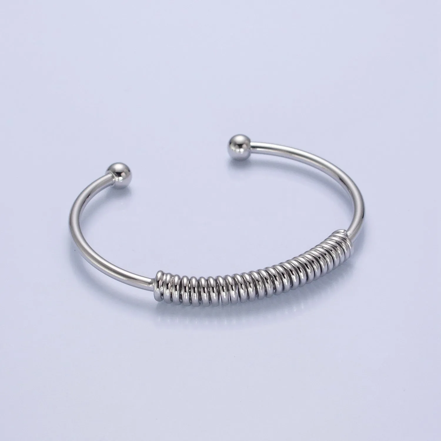 Clearance Pricing BLOWOUT Minimalist 24K Gold Filled Spiral Bangle Bracelet in Gold & Silver WA-984 WA-985